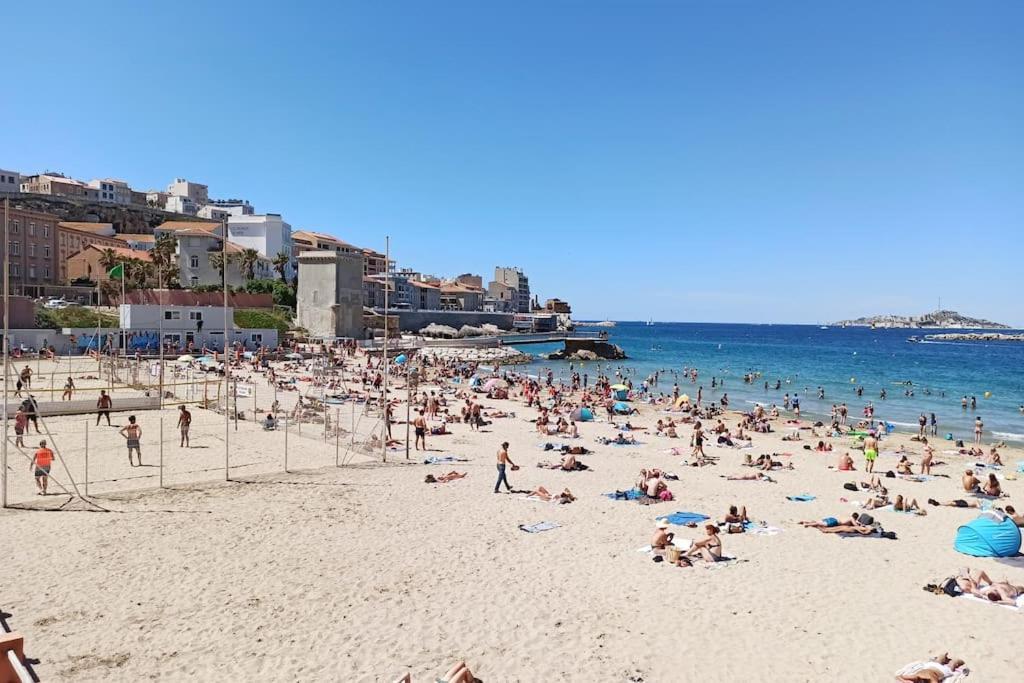 Super T2 Climatise Avec Balcon A Pied Plage Catalan Marsella Exterior foto